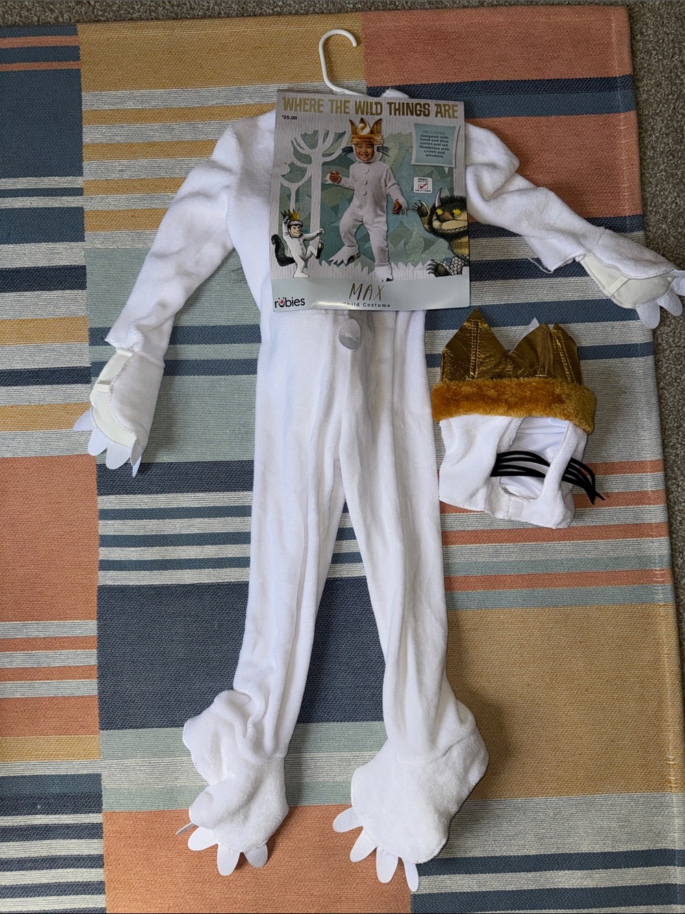 Max “Where the Wild Things Are” White Max Plush One-Piece Costume with Gold Crow